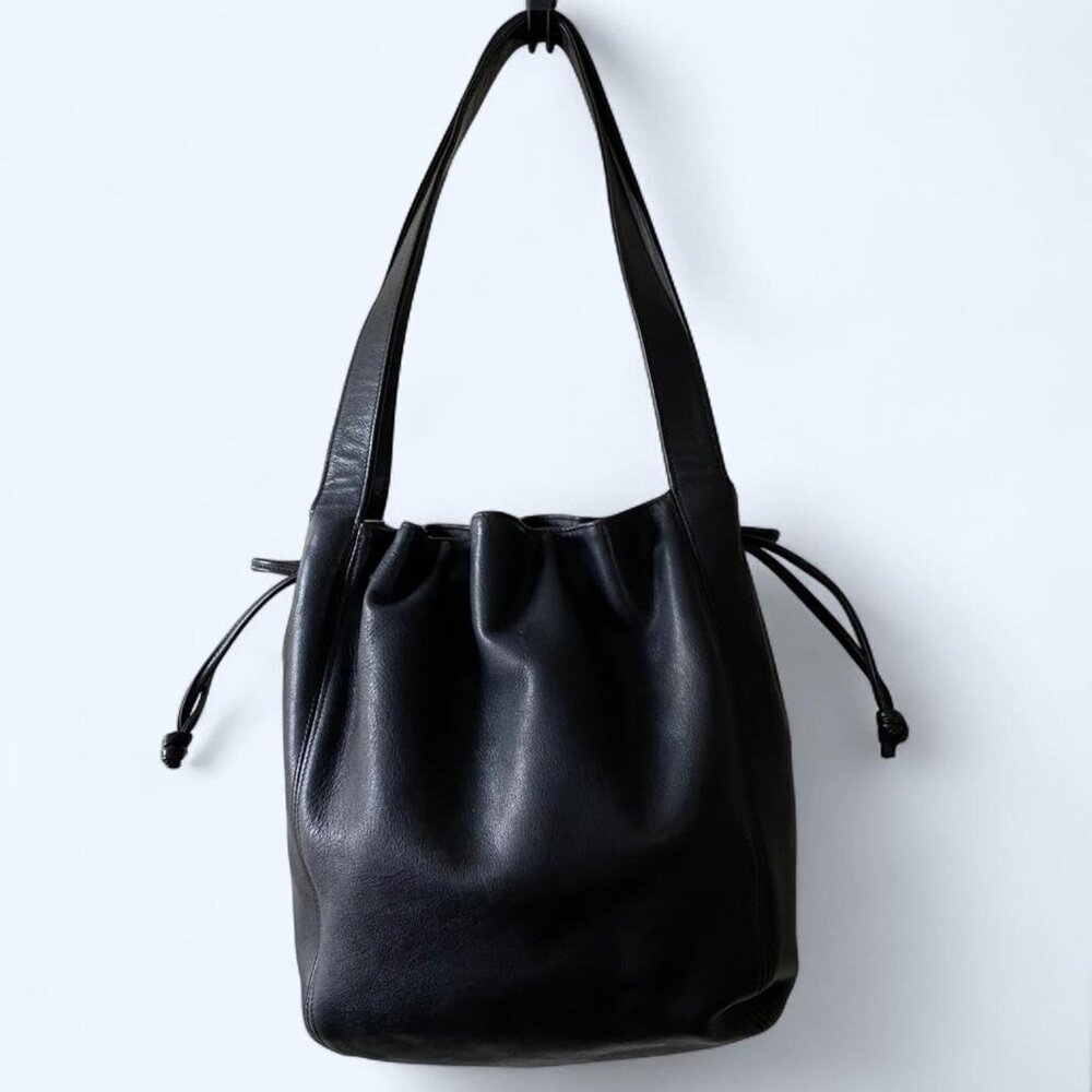 Vintage Coach Lexington Drawstring No. 4180 Black Leather Made in Italy - Picture 6 of 10
